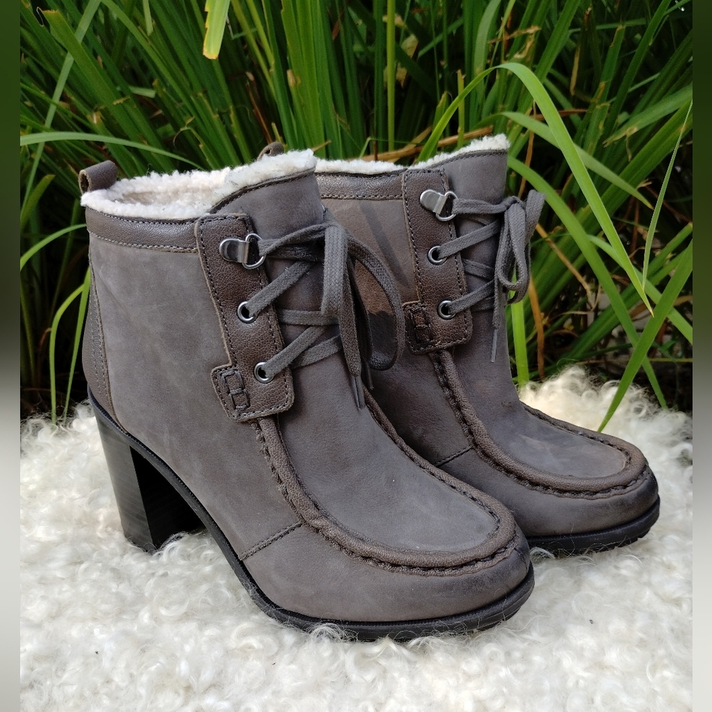 Sam Edelman Gray Leather Booties 6.5